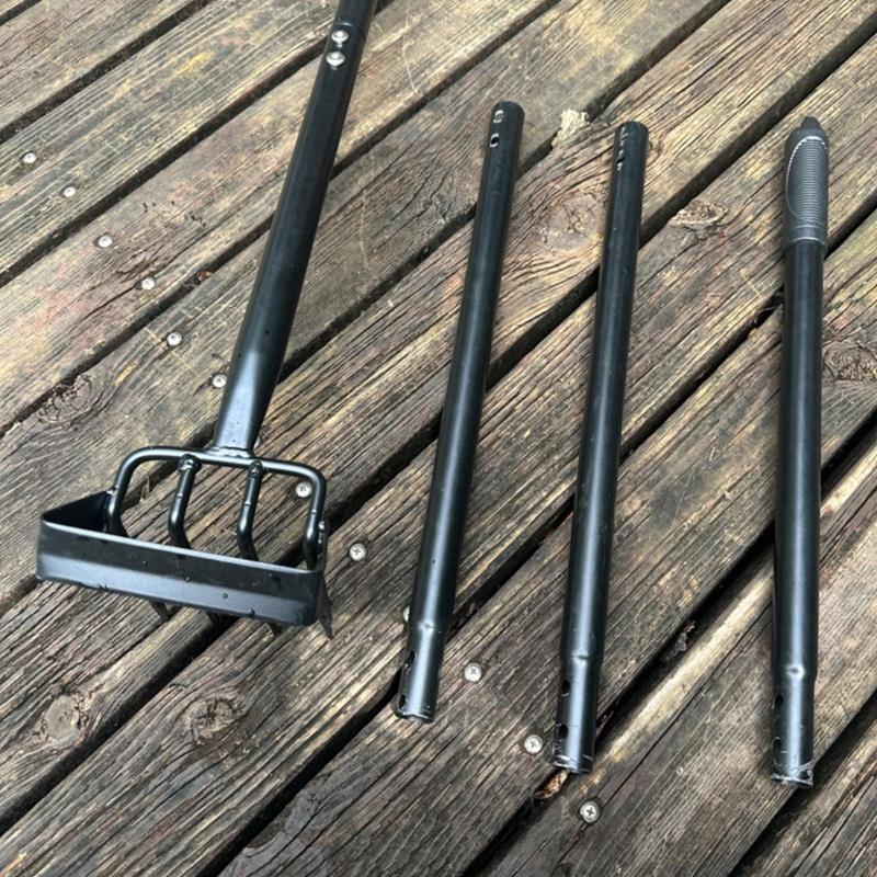 Strong Garden Tool With Pointed 4 Prong Head And Long Lasting Steel Build For Easy Plant Removal