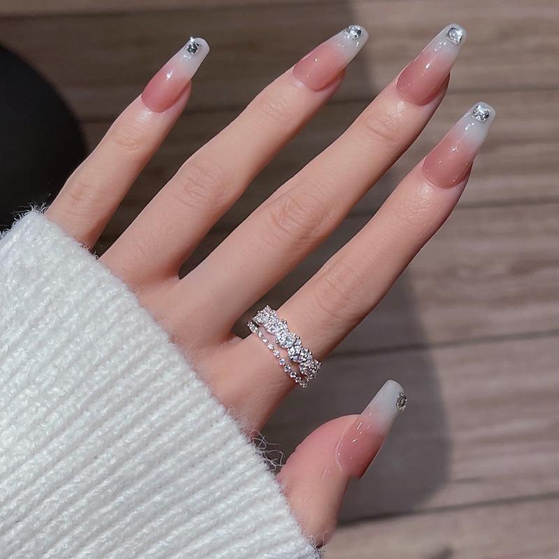 Zirconia Diamond Geometric Heart Open Ring - Fresh High-end Jewelry for Index Finger