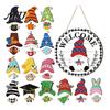 Festive Wooden Door Decoration 1 Set Interchangeable Welcome Sign with Seasonal Hat Accessories Gnome Hats Highland Cow Hanging Front Home