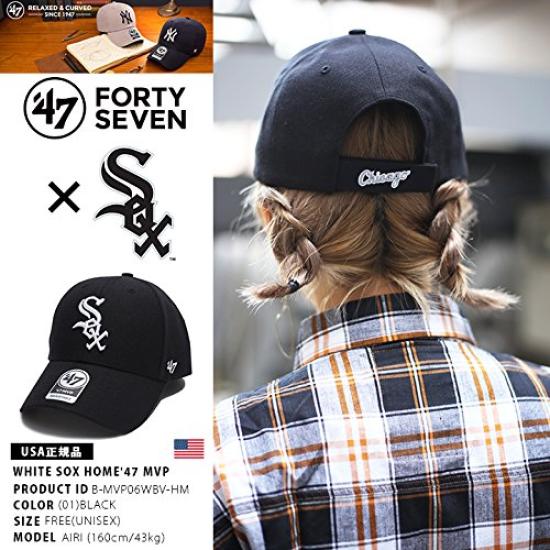 47BRAND Low Chicago White Sox Größe F [B-MVP06WBV-HM] Kappe, Kollaboration, Schwarz, MLB, Authentisch, (01) Schwarz,
