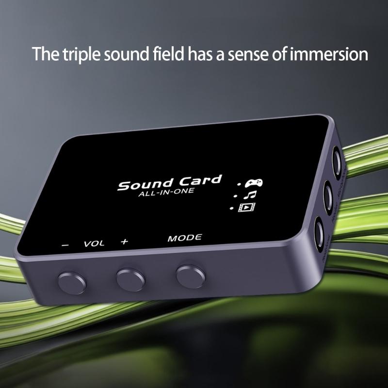 Professional Portable Sound Card Type C Docking Station With Virtual 7.1 Surround For PC Laptop And Mobile Devices