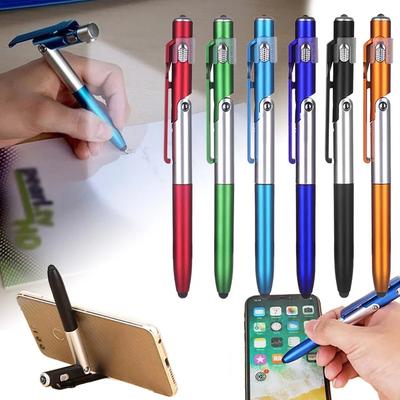 4-in-1-Multifunktions-Kugelschreiber mit LED-Licht, faltbarer Telefonhalter, Nachtlesestift, Schreibstift, Büro, Schule, Studenten, Schreibwaren