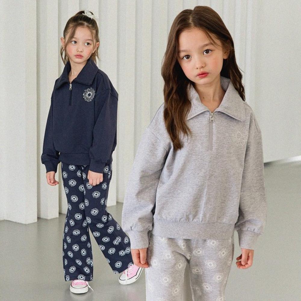 

Топ и низ на молнии до половины с цветочным узором оливы, 2 цвета navy/150