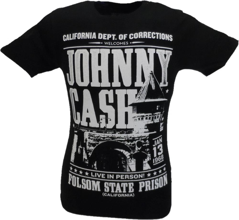 Unisexs Black Official Johnny Cash Live at Folsom Prison T Shirt S