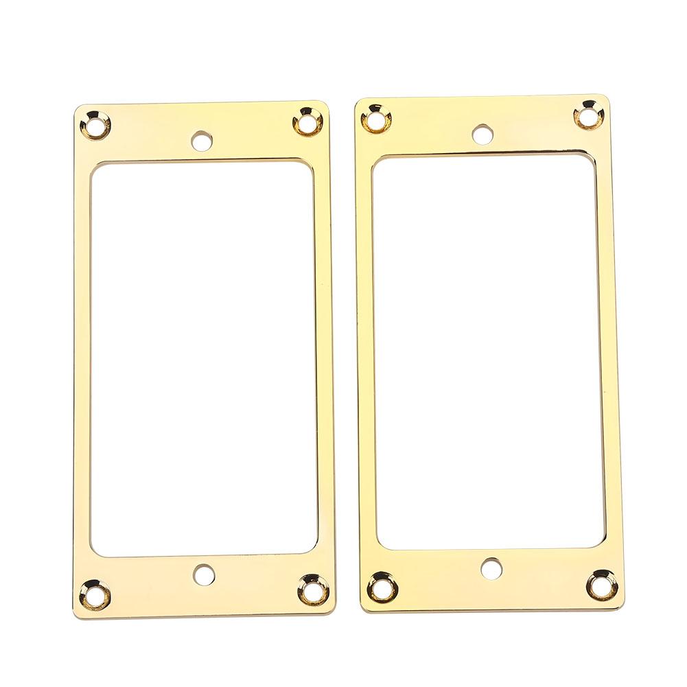 2Pcs Metal Humbucker Pickup Frame Mounting Rings Replacement Parts for Electric Guitars(Gold)