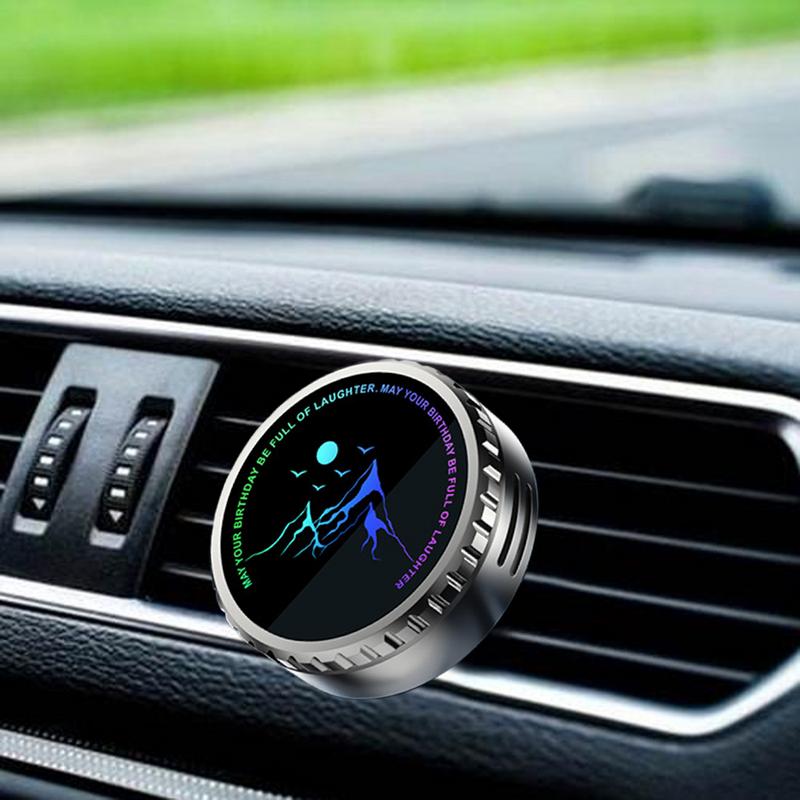 Car Perfume Clip Air Outlet Car Air Freshener Round zinc alloy Aroma Diffuser Car Decoration Accessories Fresh Air