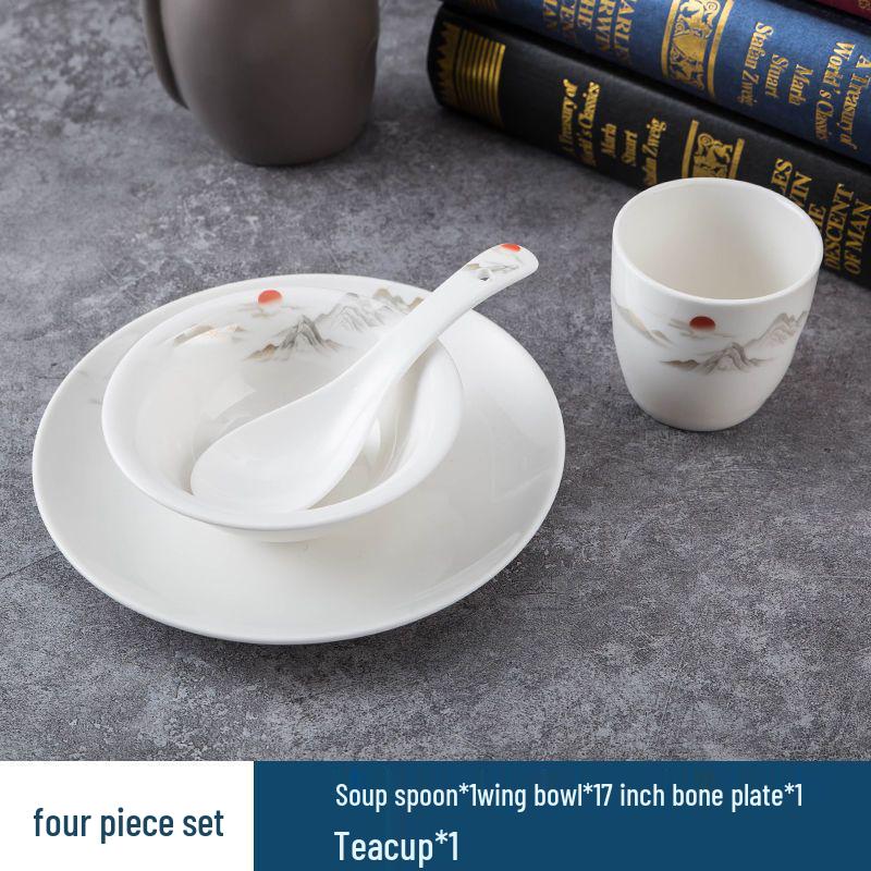 Luxury Ceramic Dinnerware Set: Plates, Bowls, Spoons & Cups for Restaurants & Clubs