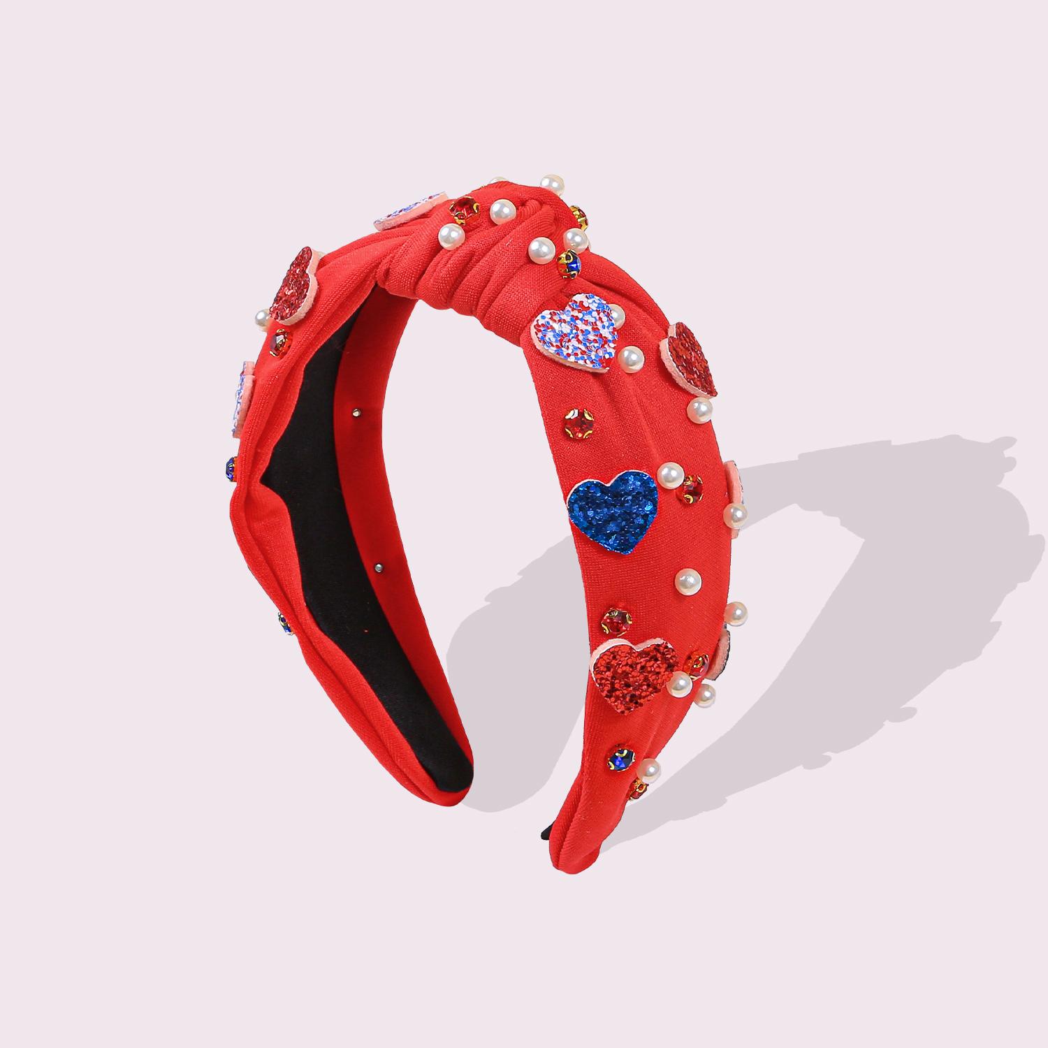 

Ободок Звезда на День Независимости США для Женщин Девочек Кристальный Жемчужный Ободок Повязка для Волос Бант Праздничные Аксессуары для Волос