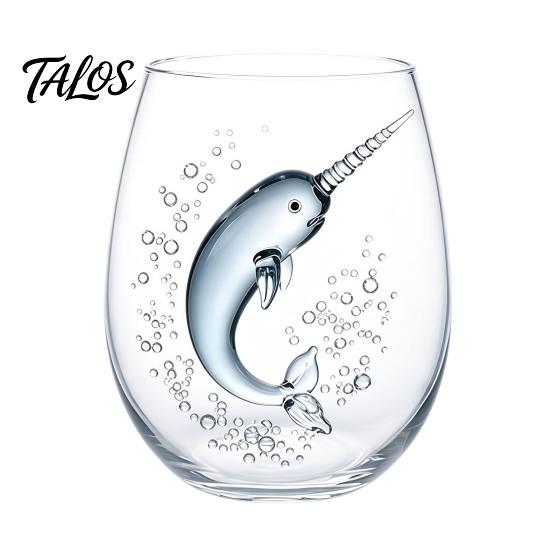 Durchdachtes Geschenk für Meeresliebhaber Meeresbewohner-Thema Klares Glas-Becher, Handgefertigtes Bemaltes Glasware, Handgefertigtes Borosilikatglasware Kreativ
