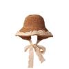 Lace Straw Sun Hat Children's Large Brim Summer Breathable Straw Hat Seaside Full Face Shading Sun Protection Hat Tide
