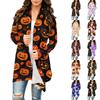 Women's Trendy Halloween Print Long Sleeve Cardigan Sweater for Casual Fall Fashion