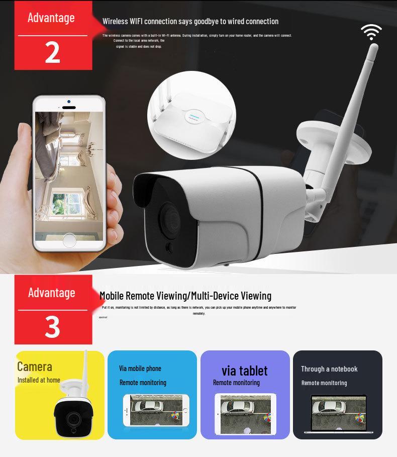 1080P HD 4MP/5MP Outdoor Waterproof WiFi Security Camera with Smart Wireless Connectivity and Card Slot