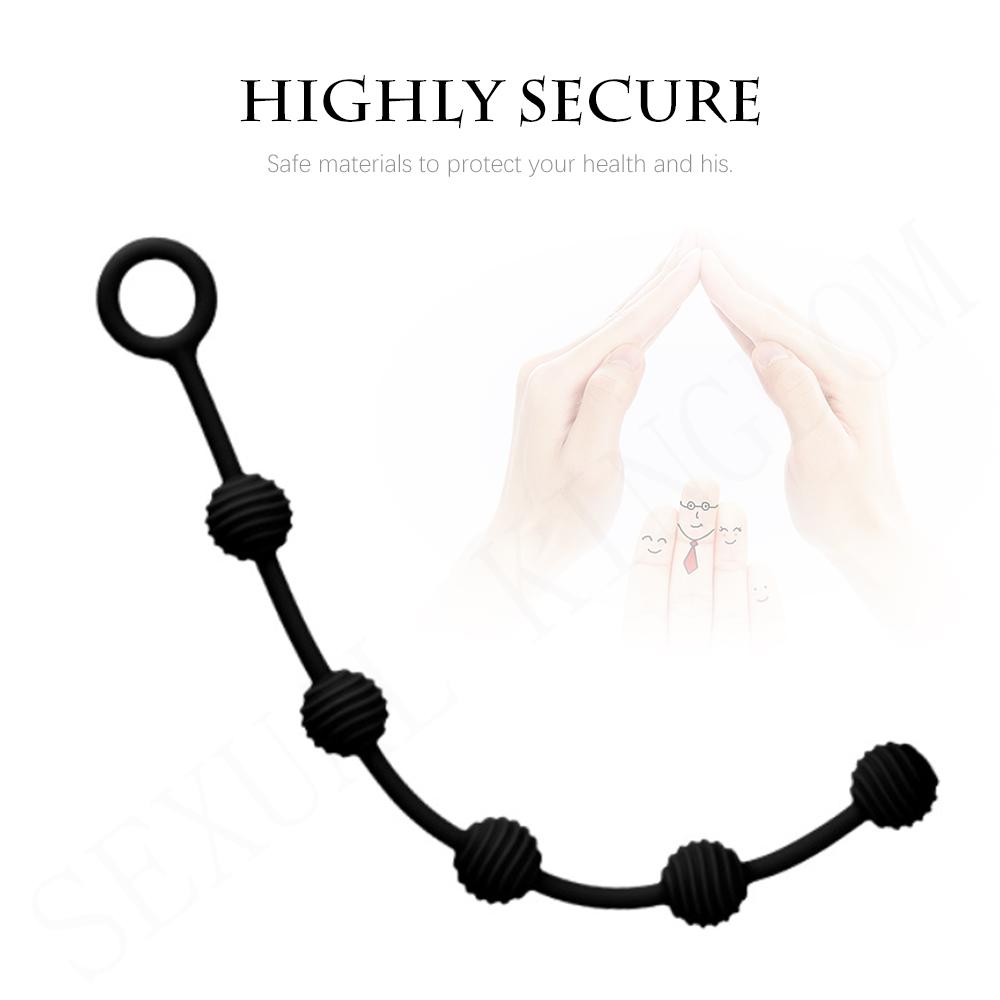 Silicone Anal Pull Beads Male Prostate Massager Thrusting Ass Plug Dildo Female Masturbation Adult Sex Toys for Woman Man Gay