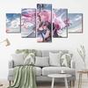 5 Pieces Anime Girl Frame Posters Hololive Mori Calliope Picture Home Decor Corridor Modular Canvas Painting Wall Art HD Prints