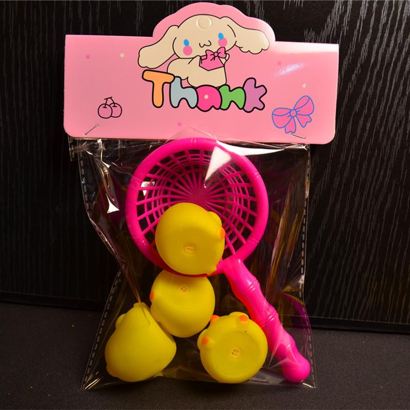 Baby Bath Toys: Squeeze & Squawk Yellow Duck with Net and Soft Marine Animal Set