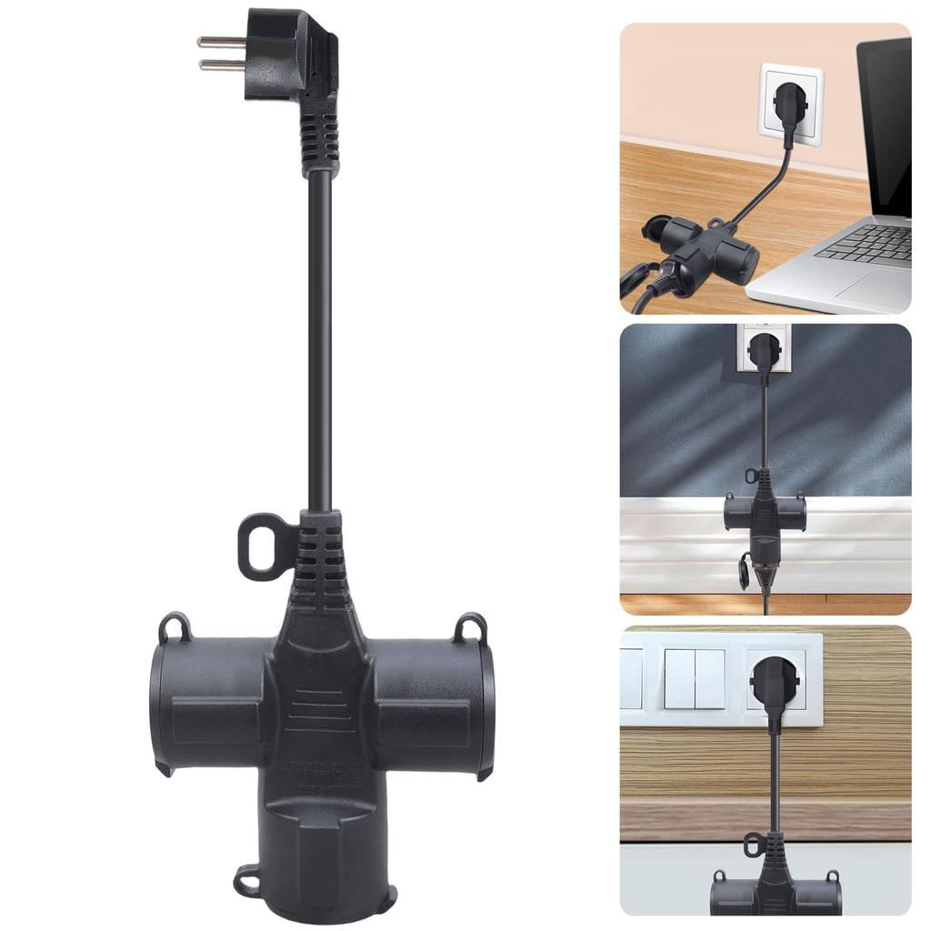 3 Outlet Outdoor Extension Cable IP44 Protective Flexible Rubber High Conductivity Cores 3500W Capacity Indoor Outdoor