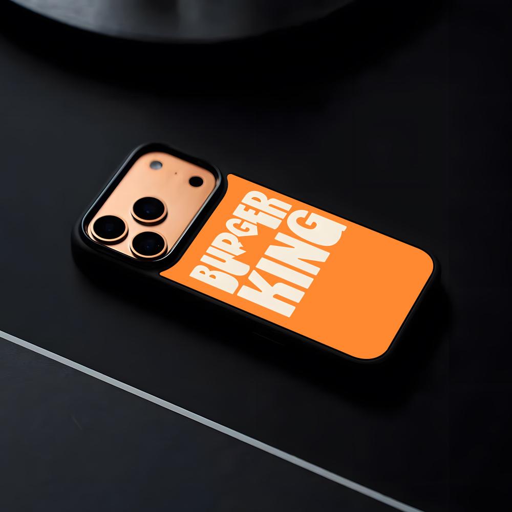 

Brand Burger King Phone Case For IPhone 17 16 15 14 13 12 Pro Max Plus Black Frame Hard Shell iPhone 14
