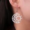 LIKGREAT Vintage Celtic Crescent Moon Sun Drop Dangle Earrings for Women Stainless Steel Good Luck Pendant Jewelry Birthday Gift
