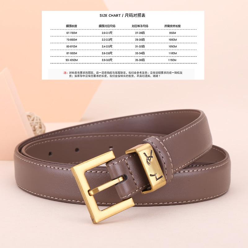 Poplar Forest Belt Women'S Pin Buckle Belt Women'S Pure Cowhide Simple Jeans Suit Pants Belt Women