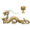 Golden Dragon with Crystal Ball, Water Cup, 20mm Crystal Ball, Copper, Feng Shui Item, Good Fortune, Luck Enhancement, Five-Clawed Dragon Figurine, Zo