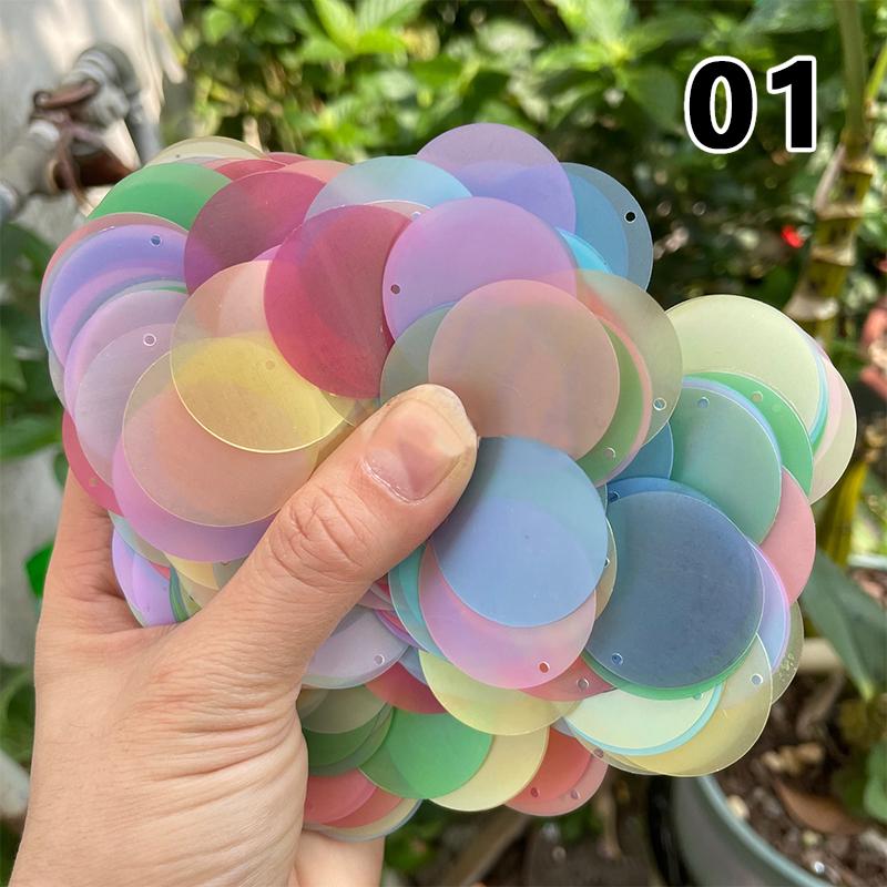 30Χιλ. Πολύχρωμα Καραμέλα Μεγάλες Πούλιες με Τρύπα Pet Στρογγυλές Πούλιες Ραφής Χειροτεχνίας Διακόσμηση Νυφικού Αξεσουάρ DIY Χαλαρές Πούλιες