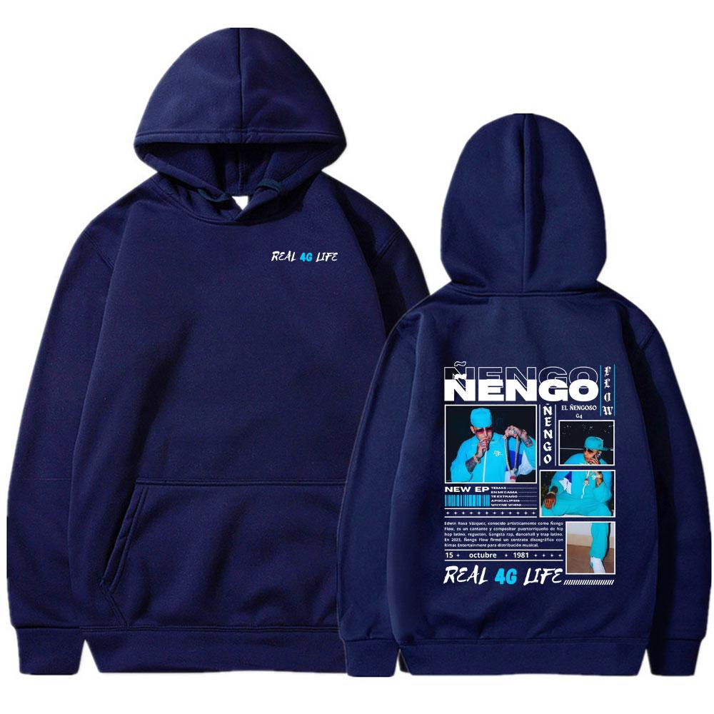Rapper Nengo Flow Real G4 Life Album Merch Hoody Men's Tops Fashion Oversized Sweatshirt Casual High Quality Fleece Style Hoodie