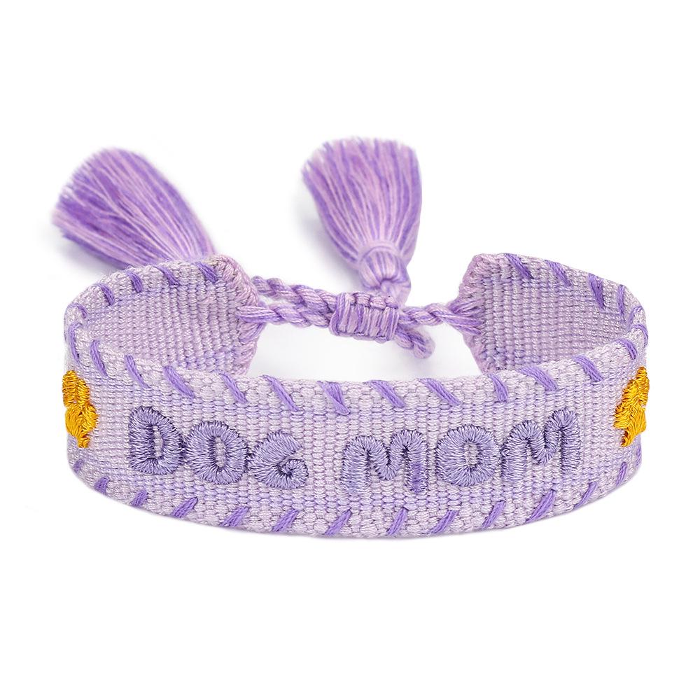 European-American Style Handwoven Lace Bracelet - Women's Fashion, Adjustable Letter Design