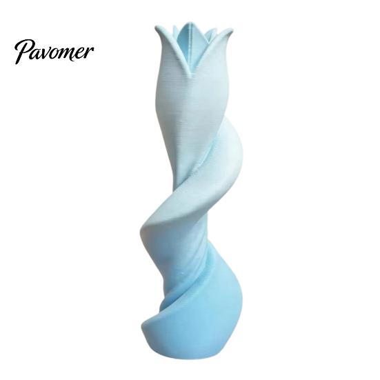 Minimalist Tulip Vase for Decor 3D Printed Twist Vase, Modern Abstract Art Sculpture Living Room Niche Handicrafts Gifts Bookshelf, Home Tabletop