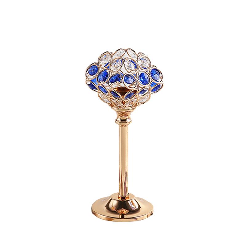 

1шт синий кристалл домашний декор подсвечники новые канделябры домашний декор подставка для свечей подсвечники металлические M