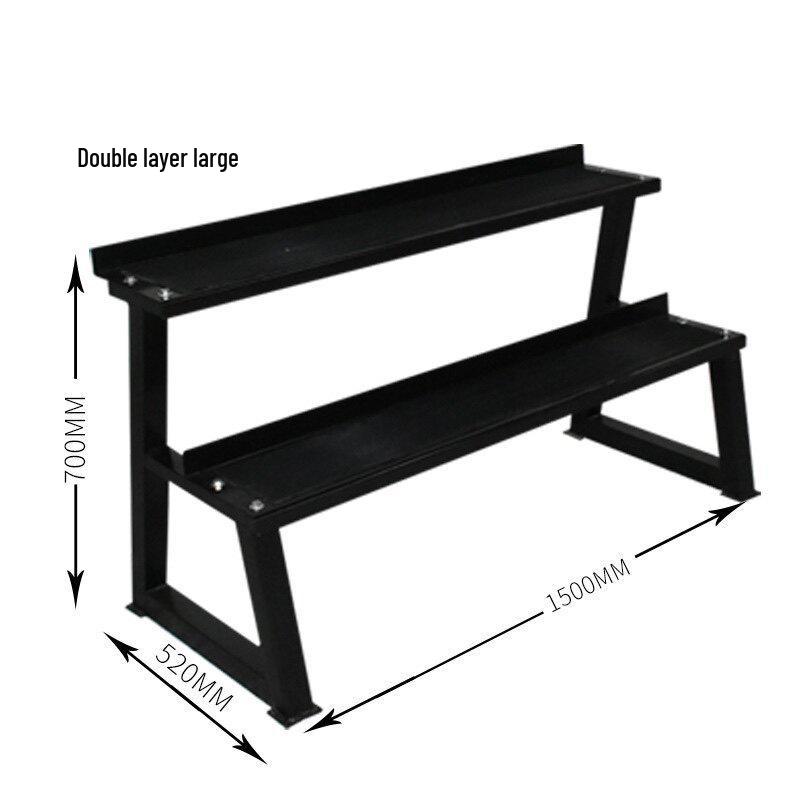 Multi-Functional Adjustable Rack for Kettlebells, Dumbbells, and Barbells - Three-Tier & Double-Tier Storage