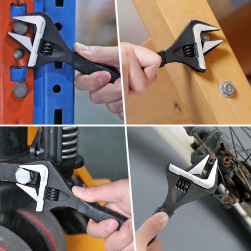 DURATECH Adjustable Wrench, Wide Adjustable Wrench, Multi-Function Spanner, 200mm, Maximum Opening 41mm, Adjustable, with Graduations and Rubber Mat,