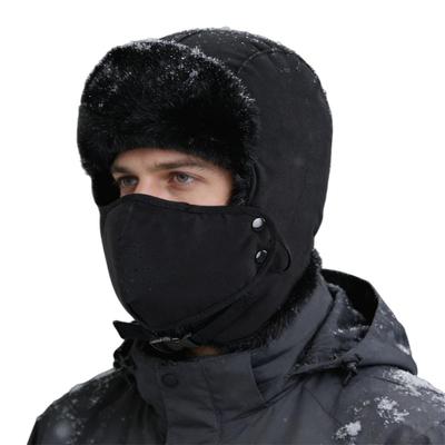 Winter Russian Hat Pilot Cap with Warm Hat with Trapper Black [Connectyle] Men's & Women's Earflaps, Mask, Hat, Ski,
