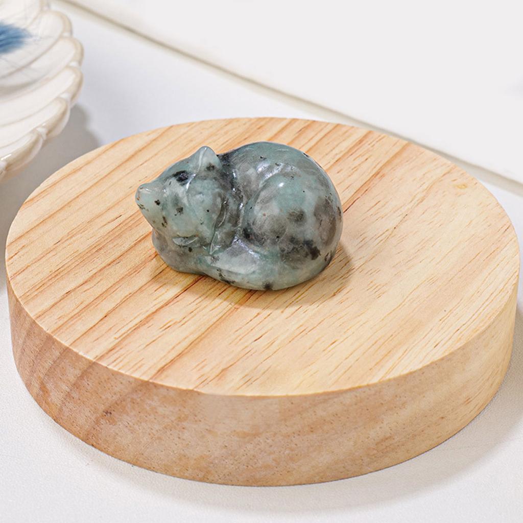 Natural Quartz Crystal Sleeping Cat Decoration, Miniature Garden Ornaments, Meditation Cat Crystals Statue Decoration For Desk / Home / Flower Pot