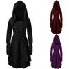 Women's Hooded Long Sleeve Lace Up Waist Irregular Hem Medieval Gothic Knit Dress