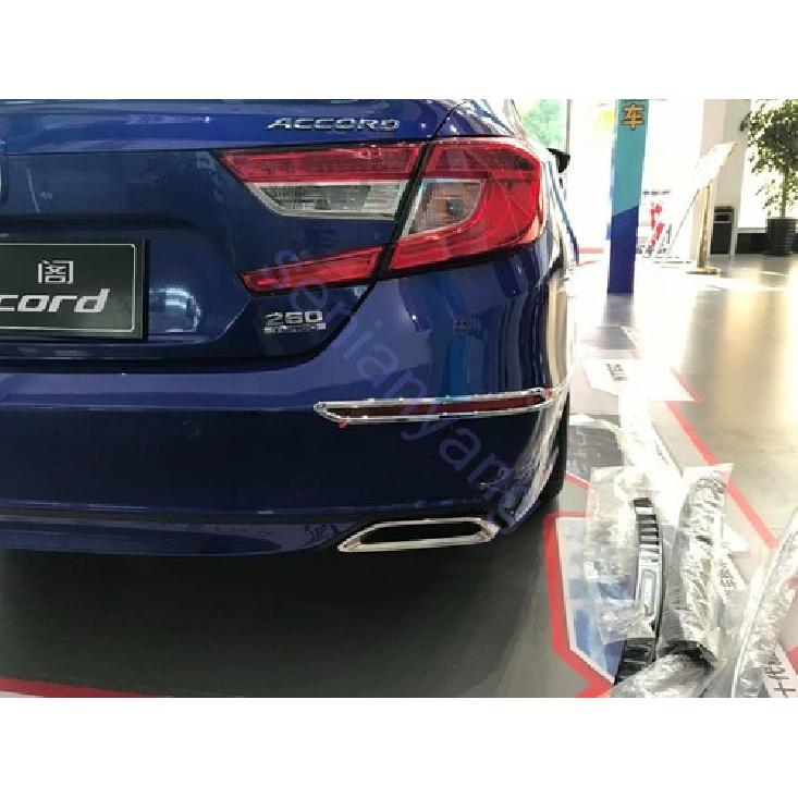 2*ABS Rear Fog Light Cover Trim For 2018- Honda Accord Sedan Chrome foglight