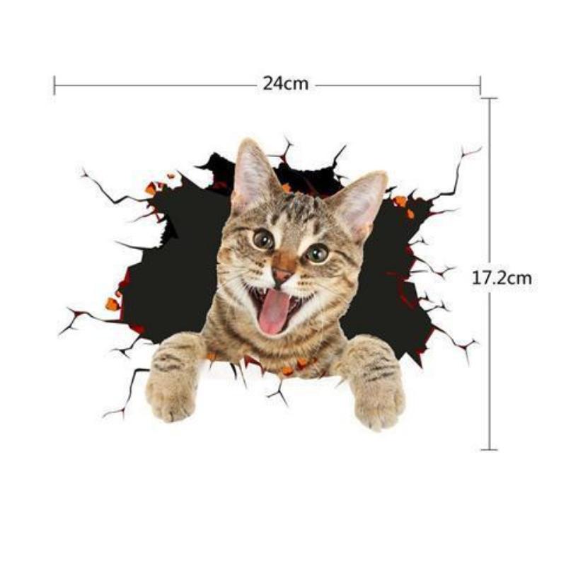 3D General Motors Decorative Stickers Cute Kitty Dog Car Stickers Body Scratch Shielding Decorative Stickers Creative and Realistic