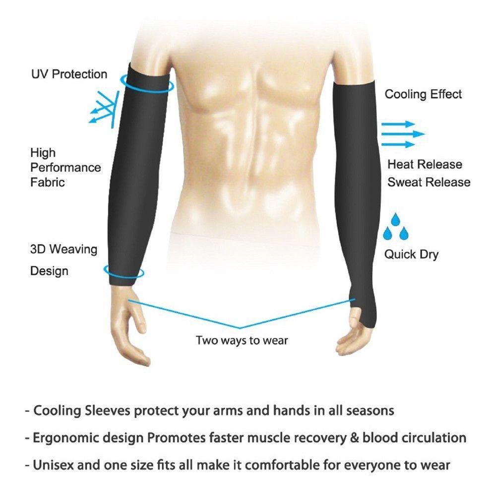 1Pair Outdoor Basketball Golf Fishing Climbing Sun UV Protection Cover Cooling Arm Sleeves Sport