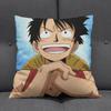 Anime Op Luffy Pillow Cover, Cute Chibi Smile Print Cushion Cover, Polyester Throw Pillow Case For Sofa Bedroom Car, Home Decor