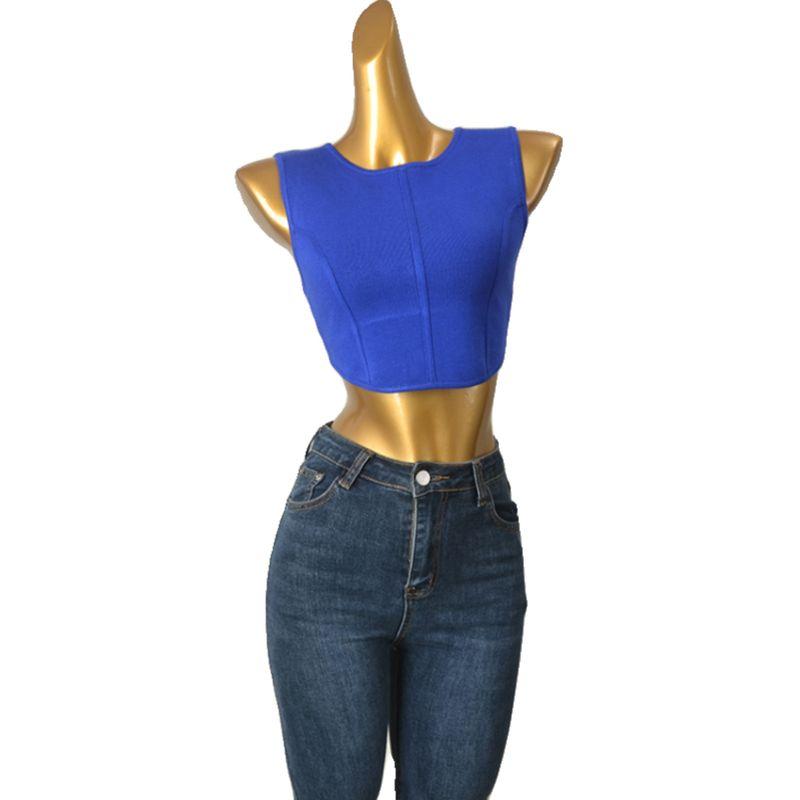 Accessible Luxury Brand Body Shaping High Waist Short Knitting Vest Summer New Sleeveless Can Be Outwear Slim Looking Fishbone Tops