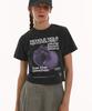 MATCHGLOBE Peach Crop Top (Black)