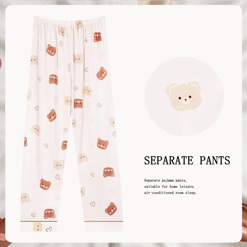 Women's Korean-Style Loose Pajama Pants - Imitation Cotton, Spring/Autumn
