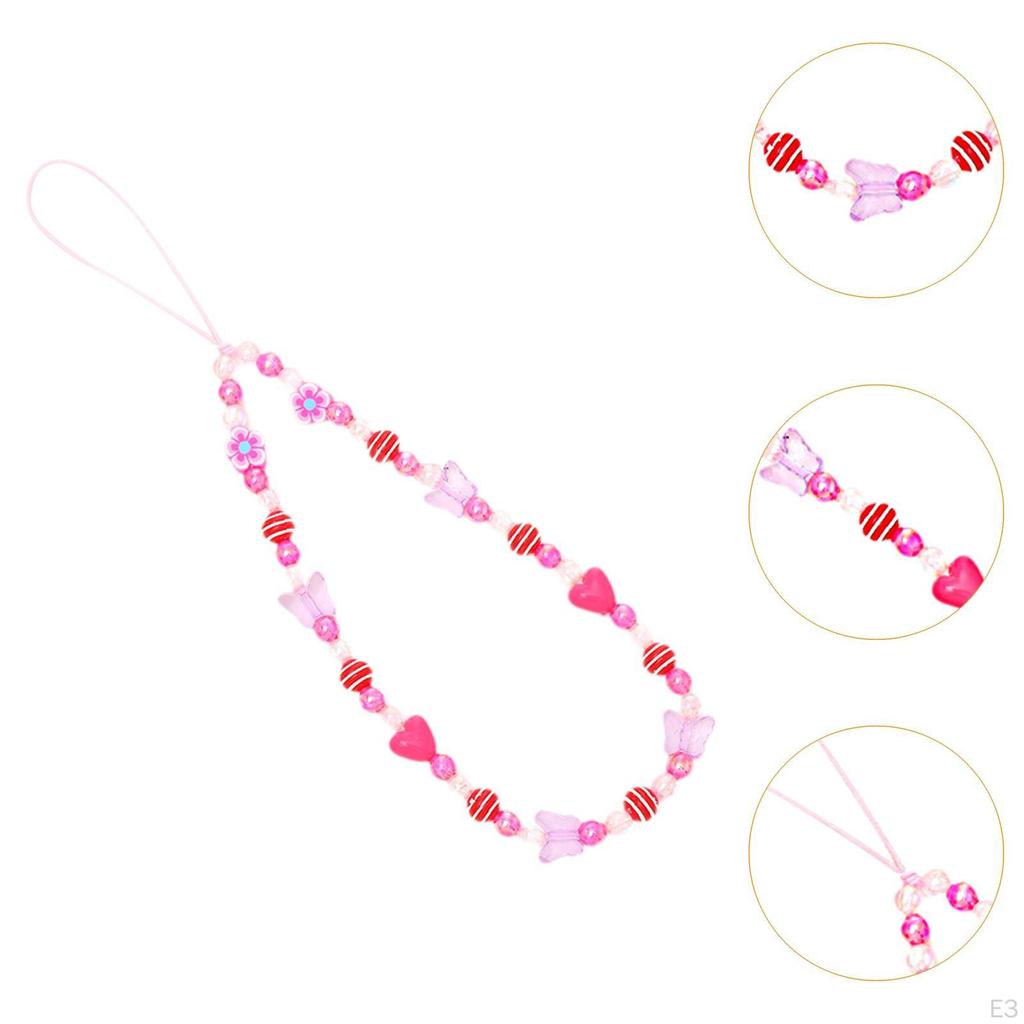 Beaded Phone Lanyard Cute Key Chains Handbag Pendant Decor Multifunctional Elegant Bracelet