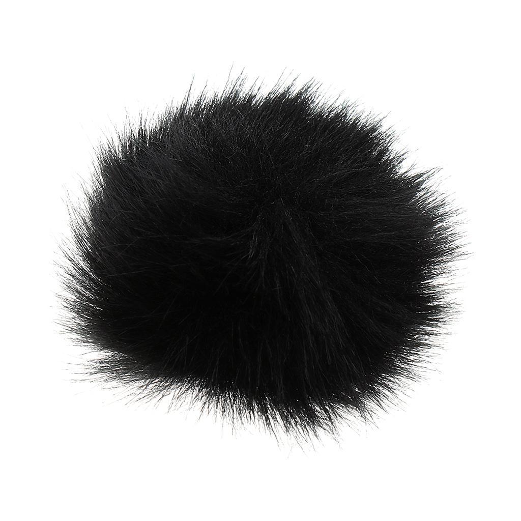 2Pcs Black Outdoor Lapel Microphone Windscreen Wind Muff Furry Cover 1.0cm