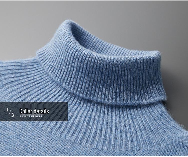 Cashmere 2025 Men's High Neck Solid Color Pullover Sweater - Autumn/Winter Collection