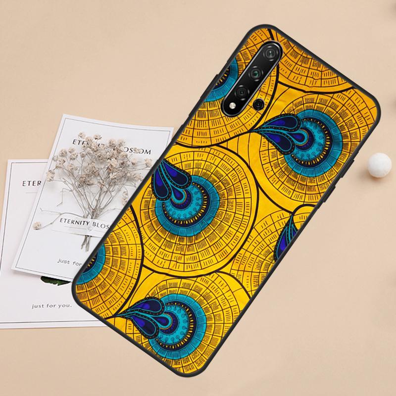 African Wax Fabric For Huawei Nova 10 9 SE 3i 7i 8i 11i 12i Y60 Y61 Y70 Y72 Y73 Y90 Y91 P20 P40 P30 Lite Case
