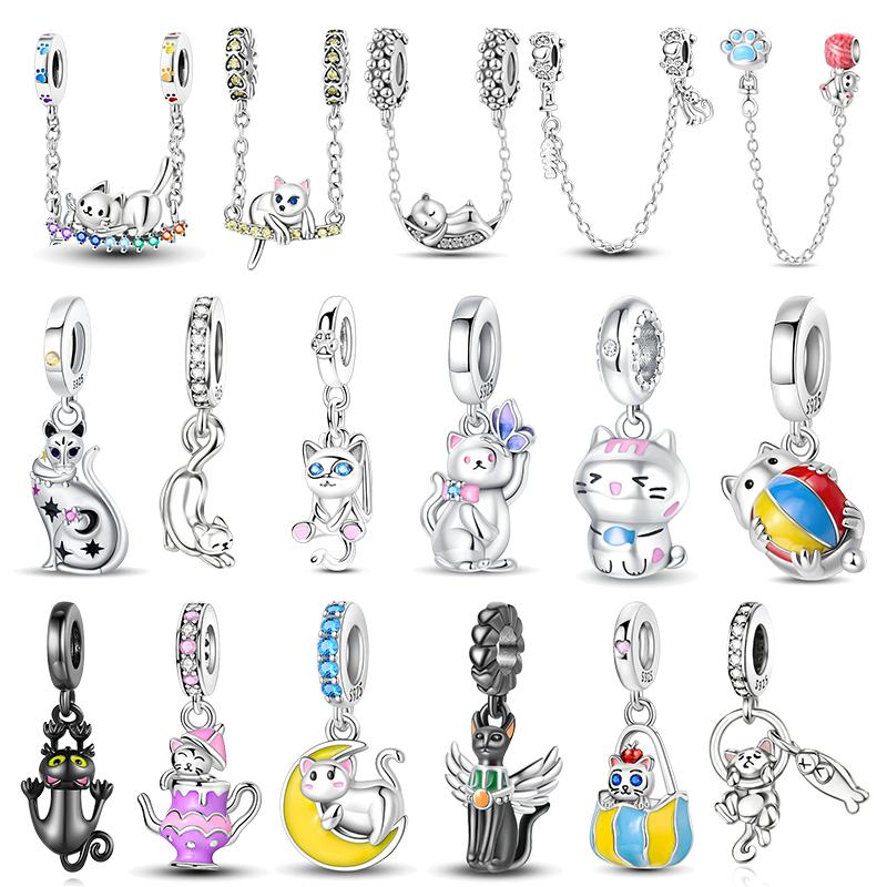Copper Teacup Cat Lovely Paw House Pet Pendant Charm Bead Charms Bead Charms Compatible With Authentic Bracelets Fine Do It Yourself Birthday Jeweller