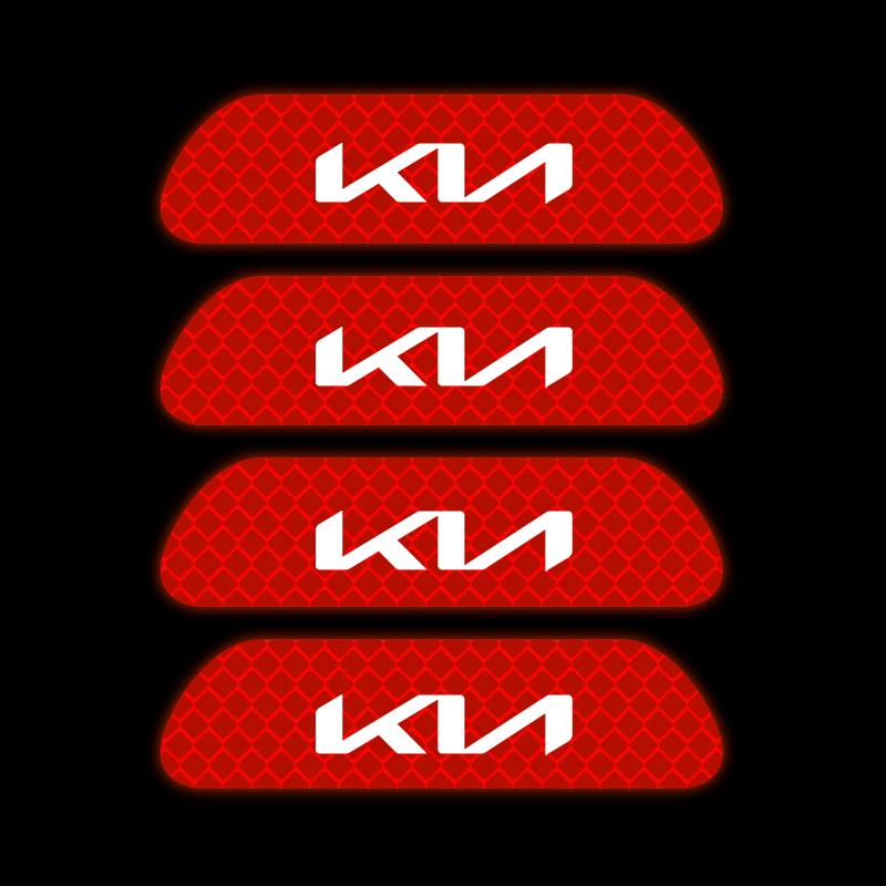 MYMX8 4PCS Car Door Sticker Safety Warning Reflective Mark For KIA Rio Ceed Sportage Cerato Soul