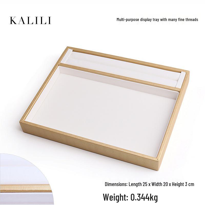 PU Leather Double-Sided Jewelry Tray for Necklaces & Rings - Small Display for Accessories or Jade Ware