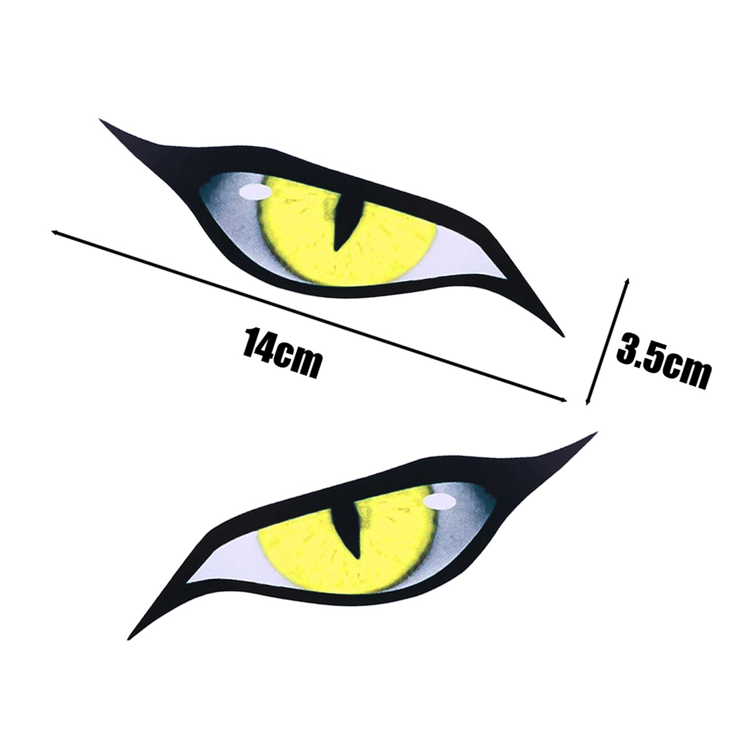 3D Stereo Reflective Eyes Stickers for Car Rearview Mirror Strong Reflective Cat Eyes Waterproof Scratches Decoration Sticker 1pair