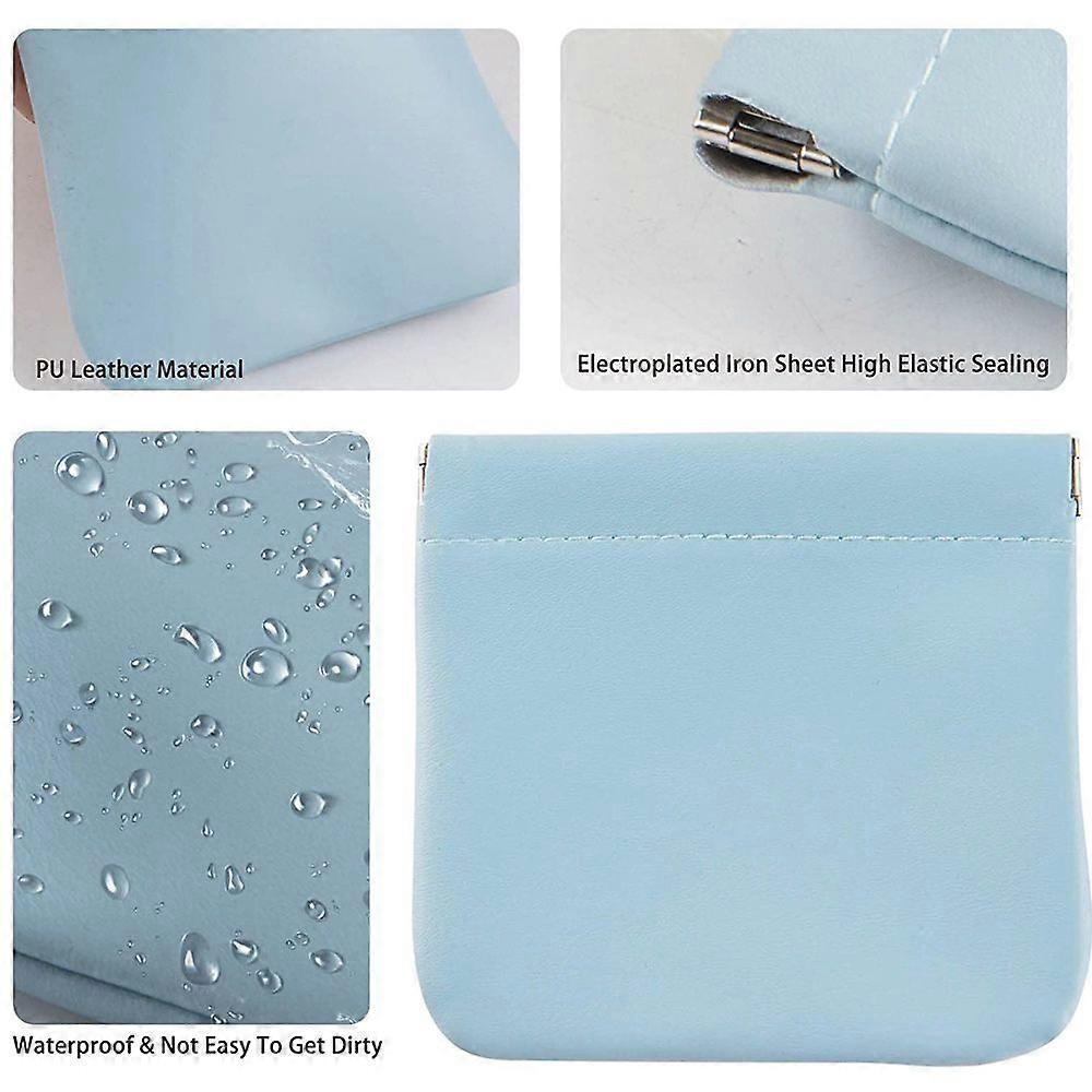 4pcs  Pocket Cosmetic Bag, Waterproof Portable Small Makeup Bag No Zipper Self-closing Small Makeup Pouch Mini Makeup Bag for Cosmetics Headphones Jew